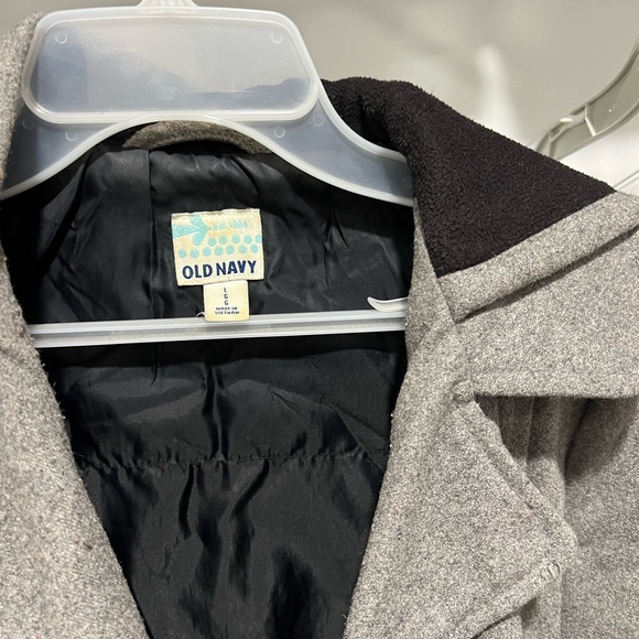 Gray Old Navy Hooded Pea Coat - Picture 2 of 3